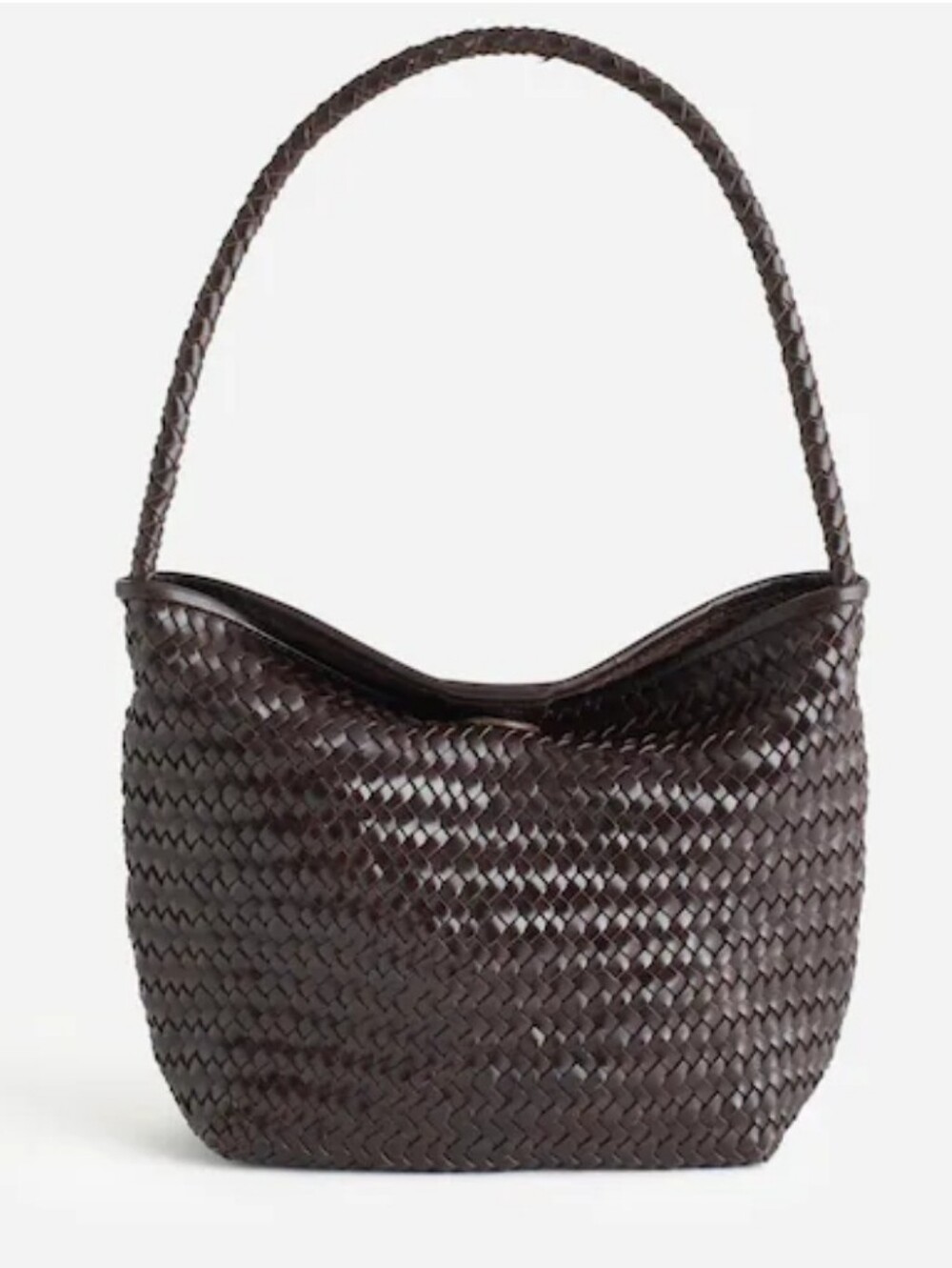 Madewell The Signature Woven Shoulder Bag In Dark Brown